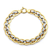 Fancy 10mm Double Link Bracelet in 14K Yellow Gold thumb 1