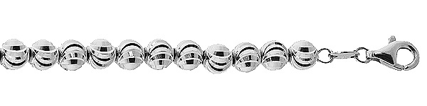 6mm Solid 10K White Gold Men's Moon Cut Chain Necklace 24-40in Slide 1