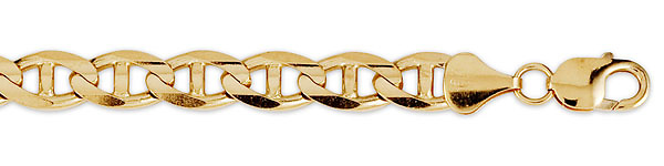 9mm 14K Yellow Gold Solid Men's  Mariner Chain Necklace 22-26in Slide 1