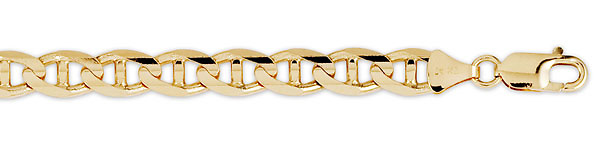 8mm 14K Yellow Gold Men's Mariner Chain Necklace 22-26in Slide 1