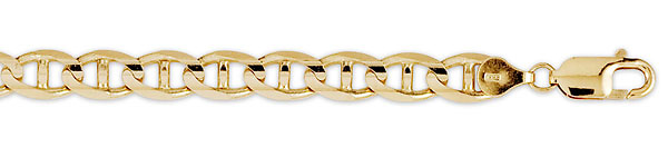 7mm 14K Yellow Gold Men's Mariner Chain Necklace 20-26in Slide 1
