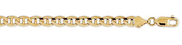 6mm 14K Yellow Gold Men's Mariner Chain Bracelet 8in Slide 1