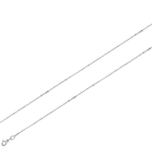 0.5mm 14K White Gold Micro Rolo Link Chain Necklace 16-20in Slide 0
