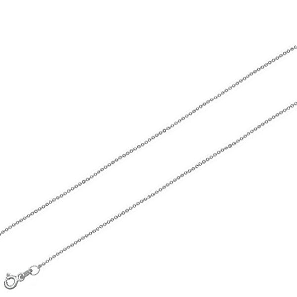 0.7mm 14K White Gold Micro Rolo Link Chain Necklace 16-30in Slide 0
