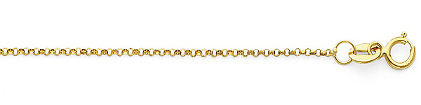 1.2mm 14K Yellow Gold Rolo Cable Chain Necklace 16-22in. Slide 1