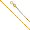 Extra Small Rod Crucifix Necklace with Singapore Chain - 14K Yellow Gold 16-22in thumb 1