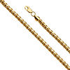 4mm 14k Yellow Gold Solid Diamond-Cut Hollow Wheat Chain Necklace 22-26in. thumb 0