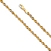 3.5mm Solid 14k Yellow Gold French Hollow Rope Chain Necklace 18-26in thumb 0