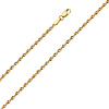 2mm 14K Yellow Gold French Hollow Rope Chain Necklace 16-24in thumb 0