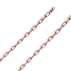 4mm 14K Rose Gold Hollow Paper Clip Link Chain Necklace 16-30in