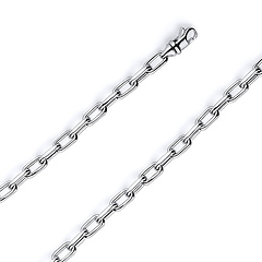 5mm 14K White Gold Hollow Paper Clip Link Chain Necklace 16-30in