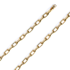 5mm 14K Yellow Gold Hollow Paper Clip Link Chain Necklace 16-30in