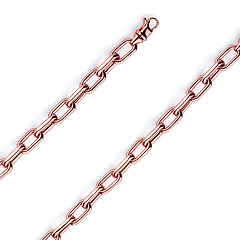 6mm 14K Rose Gold Hollow Paper Clip Link Chain Necklace 16-30in