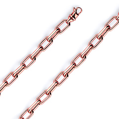 7mm 14K Rose Gold Hollow Paper Clip Link Chain Necklace 16-30in
