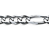 4.5mm 18K White Gold Figaro Chain Bracelet 8in thumb 1