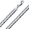 8mm 14K White Gold Men's Concave Curb Cuban Link Chain Necklace 18-30in thumb 0
