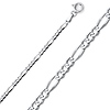 3mm Sterling Silver Figaro Link Chain Necklace 16-30in thumb 0