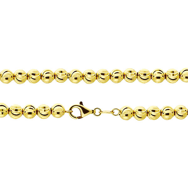 6mm Solid 10K Yellow Gold Solid Moon Cut Chain Necklace 30-40in Slide 0