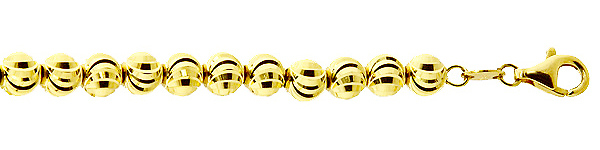 6mm Solid 10K Yellow Gold Solid Moon Cut Chain Necklace 30-40in Slide 1