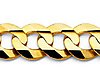 9.8mm 14K Yellow Gold Men's Concave Curb Cuban Link Chain Necklace 24-26 thumb 1