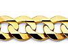 9.5mm Concave Curb Cuban Link Bracelet in 14K Yellow Gold - Men thumb 1