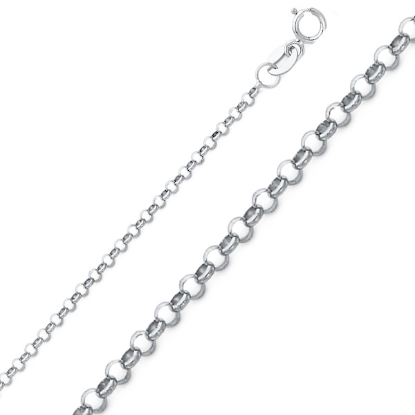 3mm Sterling Silver Rolo Chain Necklace 