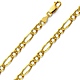 6mm 14K Yellow Gold Men's Pave Figaro Link Chain Necklace 20-26in thumb 1