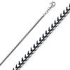 1.5mm 18K White Gold Franco Chain Necklace 16-30in thumb 0