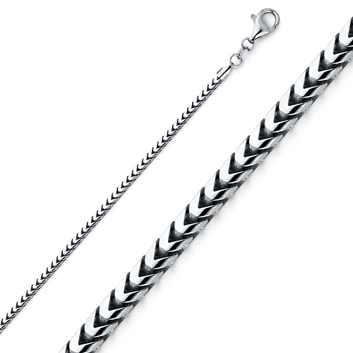 1.5mm 14K White Gold Franco Chain Necklace 16-30in Slide 0