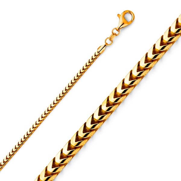 2mm 18K Yellow Gold Solid Franco Chain Necklace 18-30in Slide 0