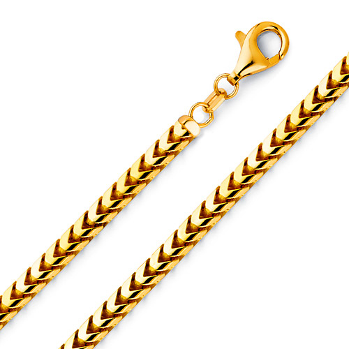 5mm Diamond Cut Franco Chain, 18k Gold Chain Men's White Gold Necklace -  Proclamation