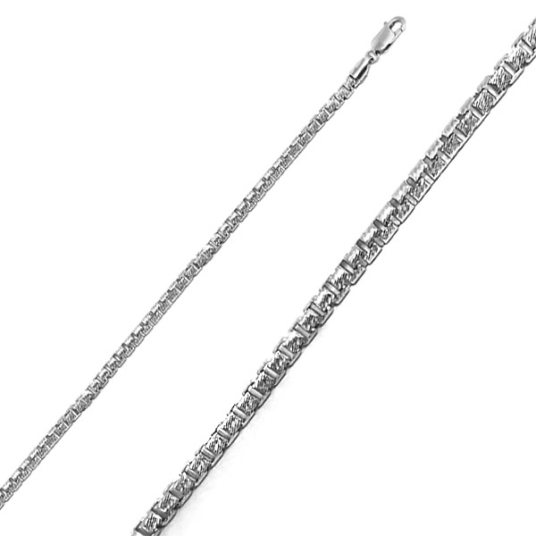 2mm 14K White Gold Diamond-Cut Box Chain Necklace 18-30in Slide 0