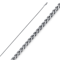 1.7mm 14K White Gold Solid Flat Square Franco Chain Necklace 16-24inch
