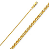 1.2mm 14K Yellow Gold Flat Open Spiga Wheat Chain Necklace 16-24inch thumb 0