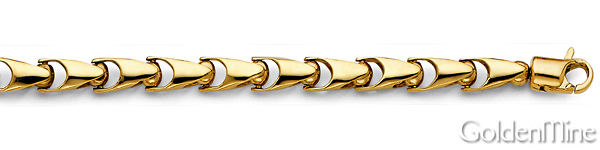 5.1mm 14k Yellow Gold Men's Fancy Bullet Link Chain Necklace 26in Slide 1