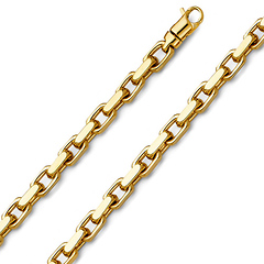 5.3mm 14K Yellow Gold Men's Fancy Link Cable Chain 26in