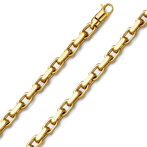 5.3mm 14K Yellow Gold Men's Fancy Link Cable Chain 26in Slide 0