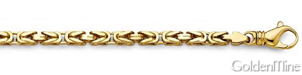 4.7mm 14K Yellow Gold Men's Fancy Byzantine Chain Bracelet 8.5in Slide 1