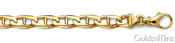 6.5mm 14K Yellow Gold Men's Fancy Handmade Mariner Chain Necklace 26in Slide 1