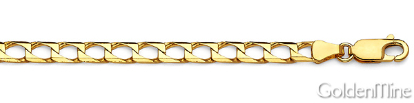 Men's Concave Curb Bracelet in 10K Yellow Gold