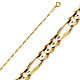 1.2mm 14K Yellow Gold Figaro Link Chain Necklace 16-22in thumb 1