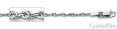 2mm 14K White Gold Diamond-Cut Rope Chain Necklace 16-24in