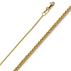 0.9mm 14K Yellow Gold Round Braided Spiga Wheat Chain Necklace 16-22in thumb 0