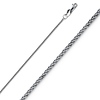 1.1mm 14K White Gold Round Braided Spiga Wheat Chain Necklace 16-24in thumb 0