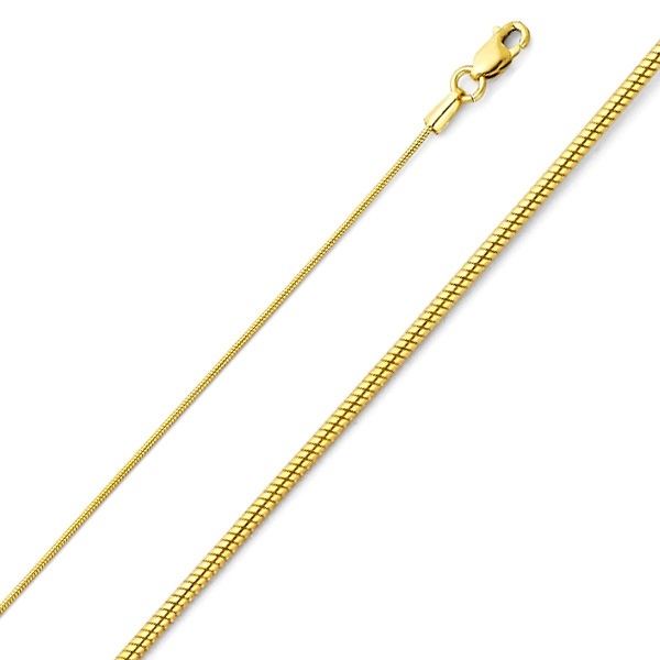0.8mm 14K Yellow Gold Solid Snake Chain Necklace 16-20in Slide 0