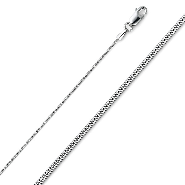 0.8mm 14K White Gold Snake Chain Necklace 16-20in Slide 0