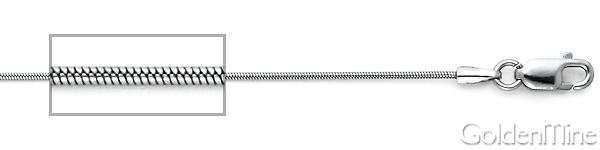 0.8mm 14K White Gold Snake Chain Necklace 16-20in Slide 1