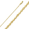 1.6mm 14K Yellow Gold Solid Diamond-Cut Beveled Cable Chain Necklace 16-22in thumb 0
