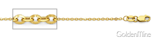 1.6mm 14K Yellow Gold Diamond-Cut Beveled Cable Chain Necklace 16-22in Slide 1