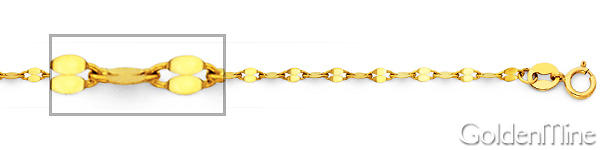 2mm 14K Yellow Gold Flat Mirror Link Chain Necklace 16-20in Slide 1